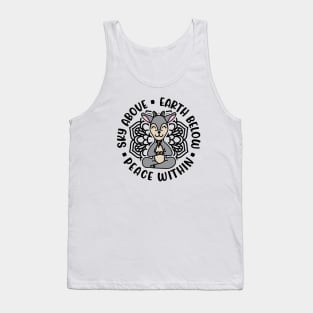 Sky Above Earth Below Peace Within Goat Yoga Cute Tank Top